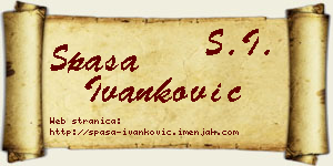 Spasa Ivanković vizit kartica